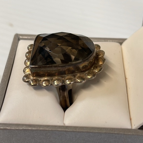 Smoky Quartz 925 Ring Sz 8 1/4 - Picture 3 of 5